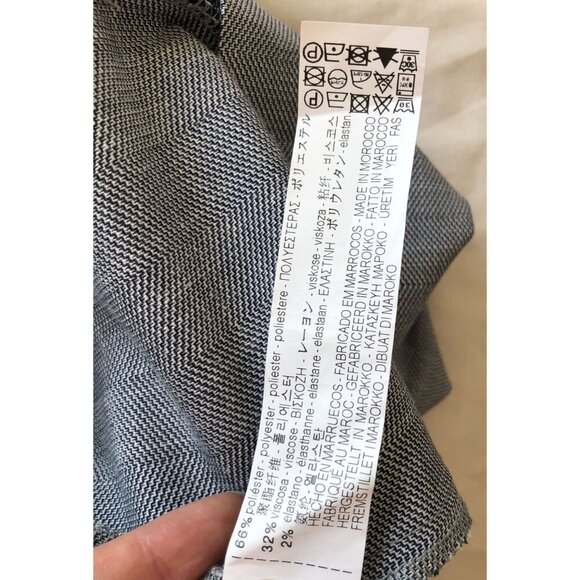 Zara Basic Collection Short Sleeve  Choker Dress Womens Medium Gray Pockets - Picture 4 of 7